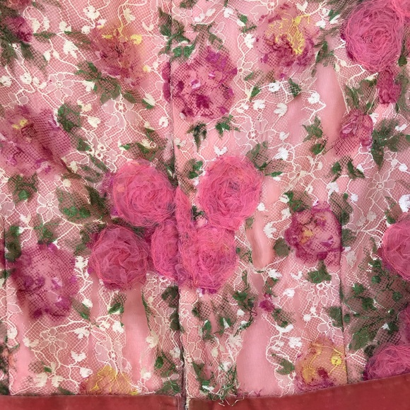 True Vintage 1950s Pink Floral Swing Dress - Picture 6 of 8